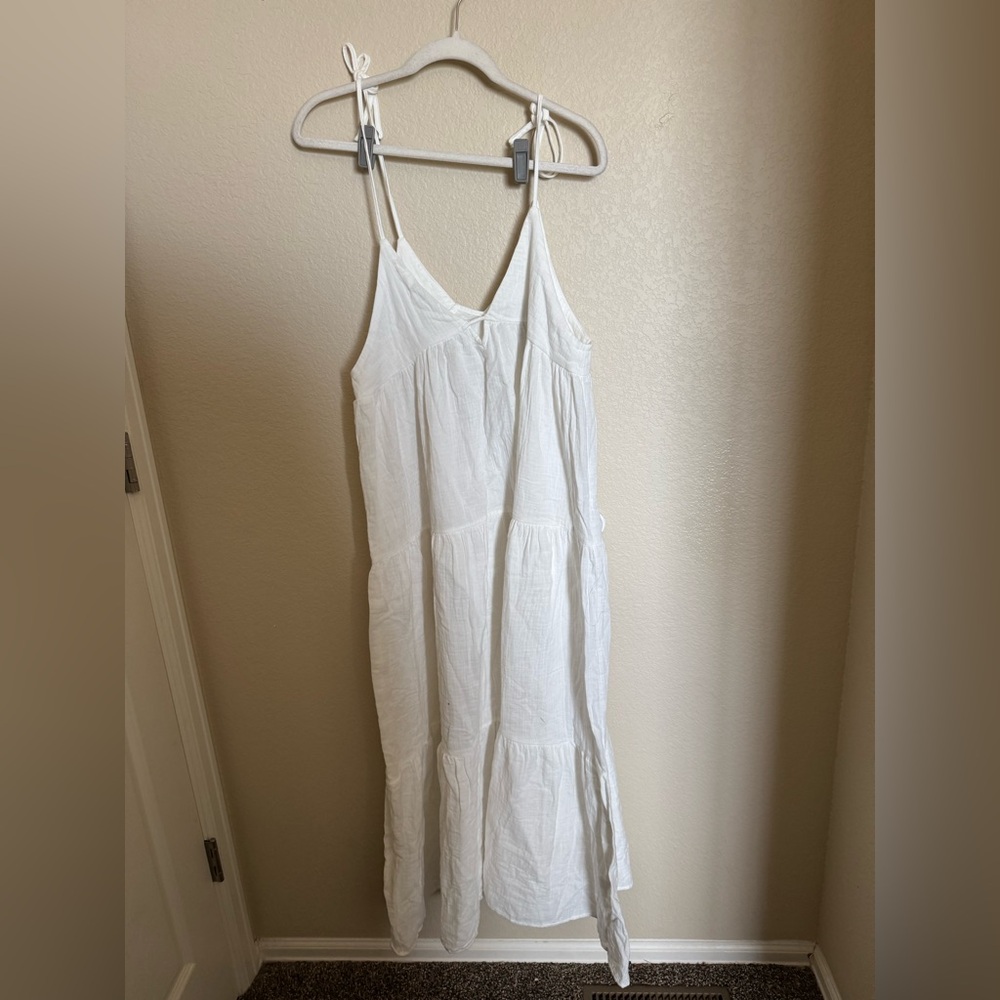 Jacquie the Label Flowy Boho Maxi Dress Sz S Strappy Tiered Gauze Beach NEW